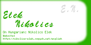 elek nikolics business card